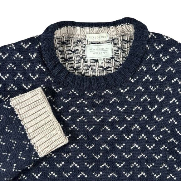 Peregrine Wool Sweater Men’s XXL Blue Birdseye Crewneck England Classic Preppy - Picture 1 of 12